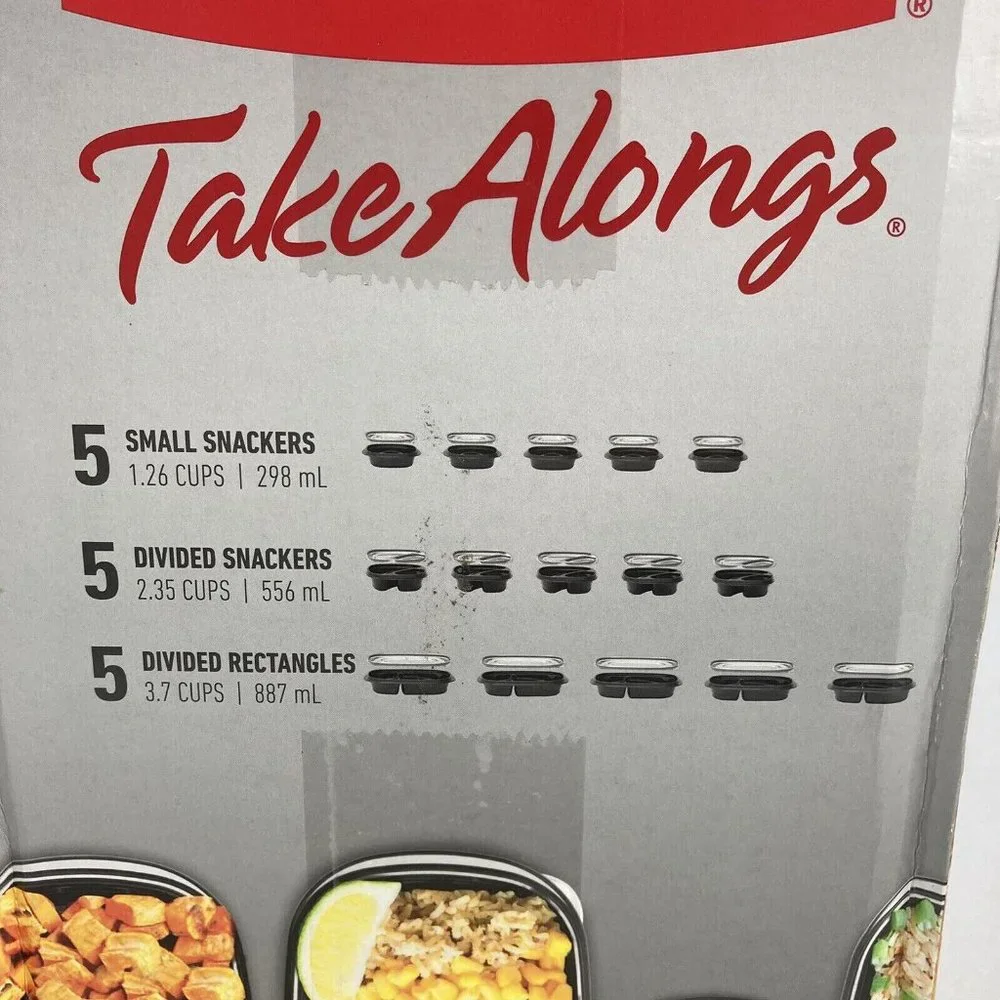 Rubbermaid Take Alongs Meal Prep Containers Value Packs 30 Pc
